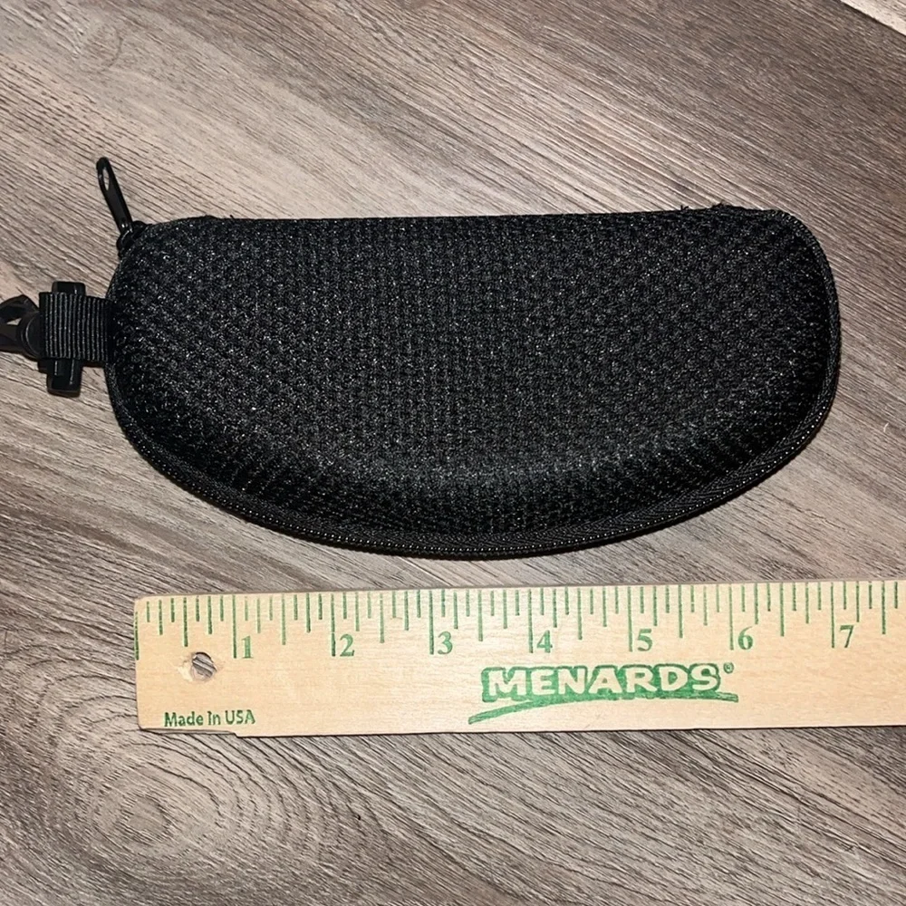 Hawk sunglass / eyeglass case - zipper and clip work . Preowned condition